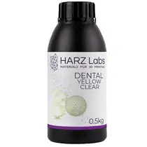 HARZ Labs Dental Yellow Clear - фотополимерная смола для хирургических шаблонов, цвет прозрачный жёлтый, 0.5 кг